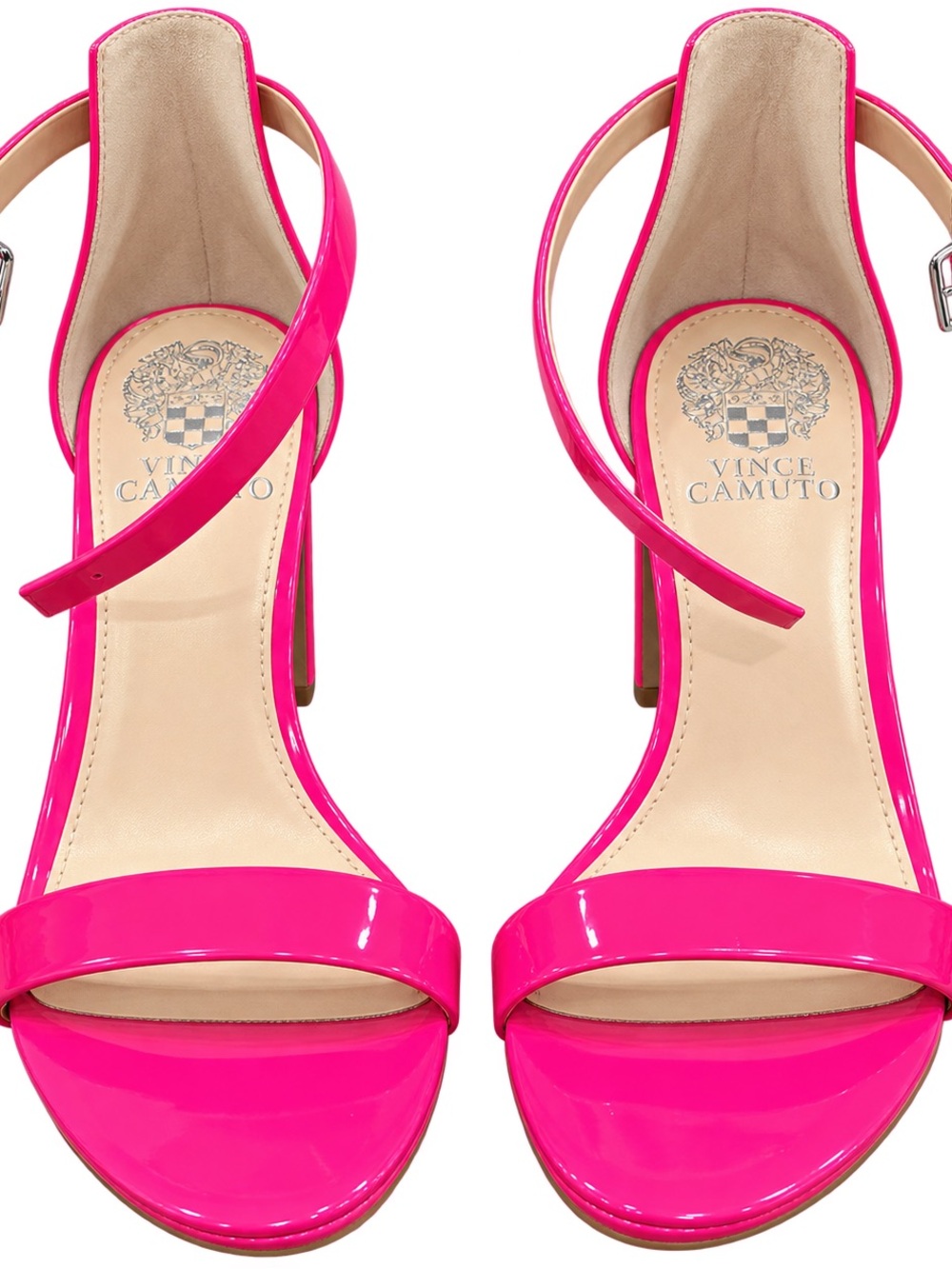 Vince Camuto Hot Pink Patent Ankle Strap Heels Size 7.5M
